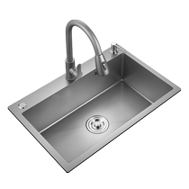 Dechu 1566 quartz stone sink kitchen sink large single tank under counter basin sink household thickened vegetable pool