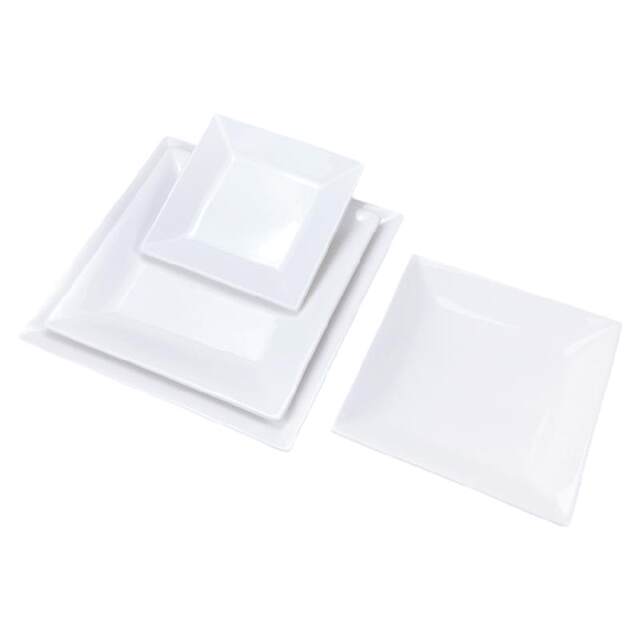 Pure white ceramic plate square steak plate dessert flat plate