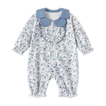 babylove baby jumpsuit spring and autumn pure cotton baby girl romper princess girl clothes Huajian Xiaoqing