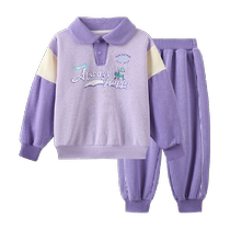 () Paw Patrol Girls Suit Autumn New Fashionable Childrens Sportswear Baby Girl Polo Shirt Suit