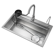 Oaks kitchen sink 304 stainless steel sink large single-slot household sink sink dishwashing basin 1710