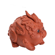 PANAVI creative purple sand cute dragon tea pet ornaments can raise wealth and attract Pixiu boutique tea toys and tea accessories