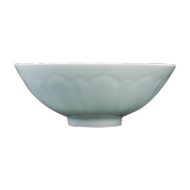 Jingdezhen ceramic blue and white porcelain set household Chinese style shadow green tableware rice bowl noodle bowl 6 bowls microwave available