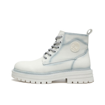 Mark huafei martin boots trendy white men's boots