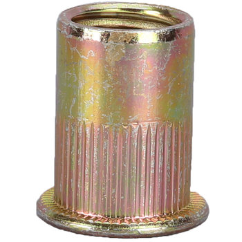 Blue and white zinc small countersunk knurled rivet nut