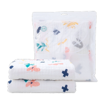 -bebetour baby gauze bath towel newborn pure cotton absorbent cover square towel baby blanket blanket