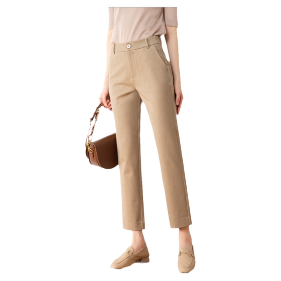 
Suit pants for women straight nine-point high waist black pants temperament casual and slim 2025 spring smoke pants pencil pants