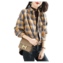 Grindroid Plaid Long Sleeve Shirt Woman Outside Wearing 2024 new spring Lazy Wind Blouse Retro Grudge Women Style Shirt