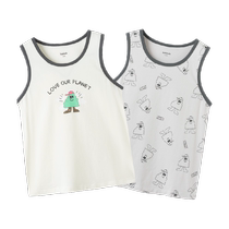 Ballabala boy vest sleeveless bottomed children harness home for children CUHK childrens skin-care cotton two-piece dress