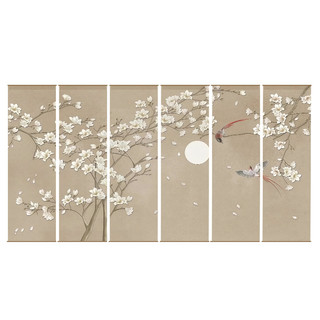 国风茶室禅意屏风挂帘纱幔布定制新中式氛围半透墙面隔断帘背景布