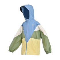 Carmon childrens fashionable multi-color stitching vinyl sun protection clothing quick-drying loose anti-UV sun protection clothing 6-13 years old