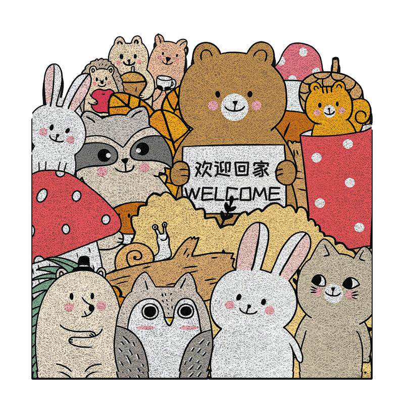 Cartoon entrance hall can be customized with customizable household wire hoop mats