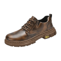 Pull back mens shoes casual leather shoes mens 2024 spring new breathable black British style business formal work trend