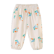 Yings anti-mosquito pants childrens summer boys and girls summer clothes baby summer lantern pants new pure cotton trousers thin section