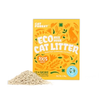 Cat Forest Environmentally Friendly Rice Shell Cat Litter 2 5kg*6 Gift Box Deodorizing Adsorption Long-lasting