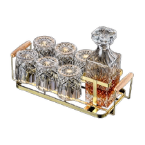 Genus whiskey glass and bottle set foreign wine glass crystal glass high-end high-end wineware and flask