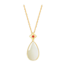 (China Gold) Zhenshang Silver Necklace Birthday Gift for Chinese Valentines Day Anniversary Gift for Wife for Elderly Mother-in-Law