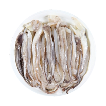 Selected squid tentacles (not fake octopus legs) freshly cut and frozen in teppanyaki bbq hot pot