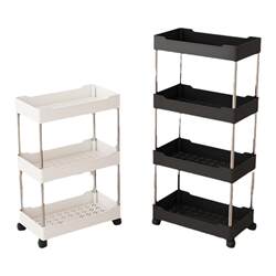 Bathroom Gap Storage Rack, Bathroom Storage Rack with Wheels, Kitchen Refrigerator Gap Trolley Storage Rack