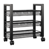 Benwang stainless steel kitchen rack floor-standing multi-layer household bathroom trolley vegetable basket storage supplies collection