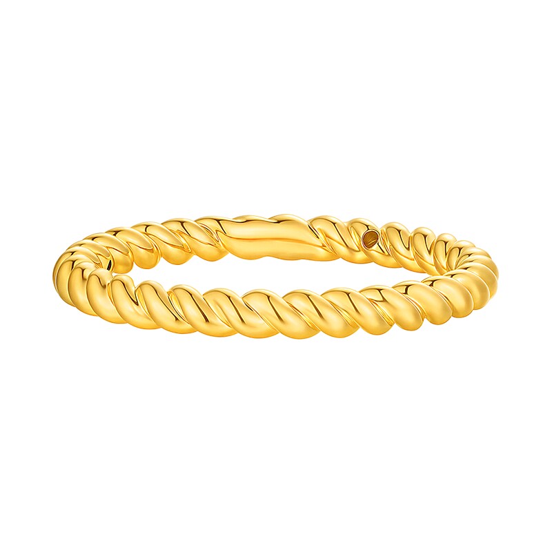 TSL Xie Ruilin gold ring 5D hard gold craft twisted plain gold pure gold ring priced gold XR266