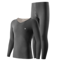 Catman Thermal Underwear Mens Seamless Thickened Velvet Autumn Clothes Autumn Pants Set Heated Bottoming Shirt Winter Mens Style