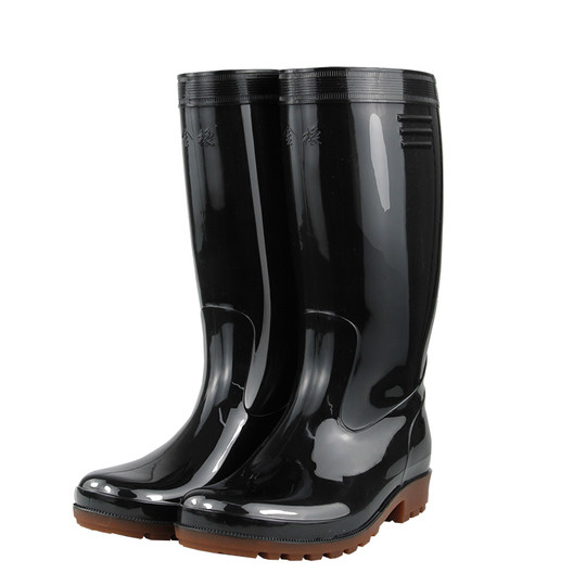 金橡雨鞋男款防水防滑雨靴厨房牛筋水鞋胶鞋耐磨男士灯塔靴子鞋靴