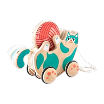 Hape tractor pulls the cat baby toddler leash hand-pulled childrens educational toy first-year gift