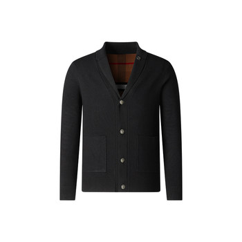 Threaded wool collar knit cardigan Threaded wool collar knit cardigan