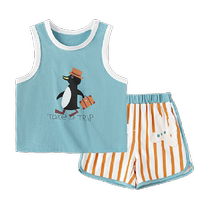 babylove baby pure cotton vest shorts suit summer thin two-piece set for male and female babies to go out casually