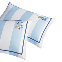 Boyang Childrens 60 Count Long Staple Cotton Cartoon Pillowcases Cotton Striped Embroidery Baby Single Pillow Cover Pair for Men