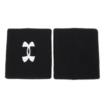 Under Armor UA black knitted wristband 2-pack fitness training sports protective gear badminton tennis antiperspirant wristband
