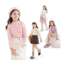 Girls bottoming shirts childrens autumn and winter clothing new long-sleeved T-shirts medium and large childrens girls stylish white tops childrens clothing