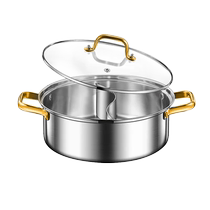 304 stainless steel mandarin duck pot hot pot pot household induction cooker special large capacity thickened outdoor hot pot pot soup pot