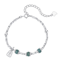 Chao Acer Qingyu s925 emerald silver bracelet broken silver a few taels of light Chinese style hand jewelry Chinese style gift for girlfriend