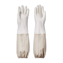 Cui Dahuang plus velvet housework dishwashing gloves kitchen latex wear-resistant and durable household waterproof cleaning laundry gloves winter