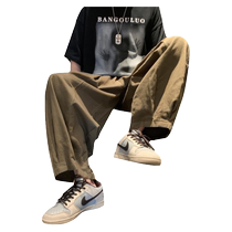 Yamamoto style loose wide leg nine-point casual pants for men 2024 new summer thin style new Chinese style straight workwear