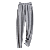 Advanced Grey Embroidered Sport Sweatpants Woman Spring Autumn New High Waist Loose Casual Stylish Small Subsports Pants