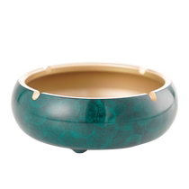 Brass ashtray new Chinese style home light luxury high-end retro creative anti-fly ash living room stylish large ashtray