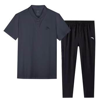 Anta sports suit men's quick-drying polo shirt and trousers