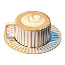 Bincoo Ceramic Coffee Cup and Saucer Set Mark Cup with Spoon High-Looking Afternoon Tea Exquisite High-end Water Cup Small