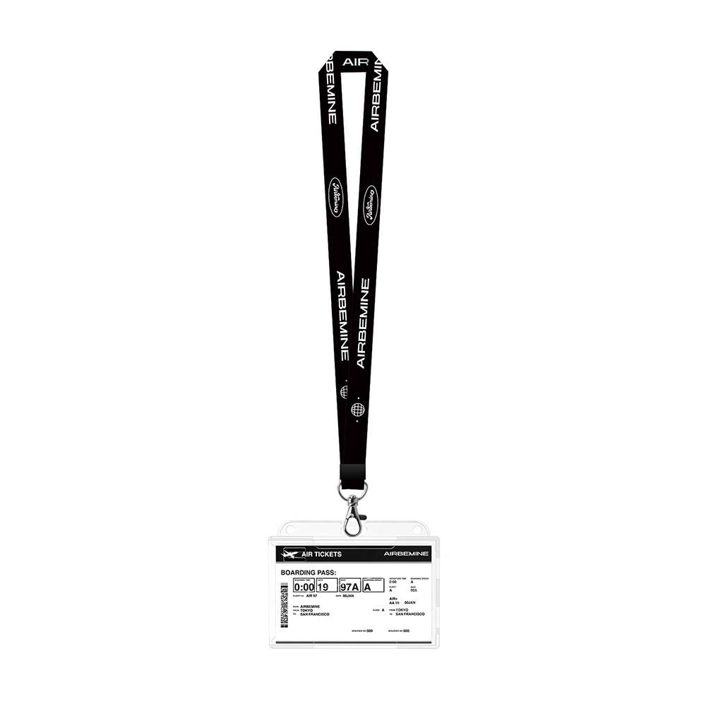 Airbemine transparent card holder for airline tickets, passports, name tags, ID cards, work badges, and accessories with lanyards.