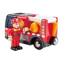 Hape scene sound and light simulation siren fire truck early education cognitive baby educational toys for children aged 3-6 years old