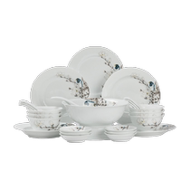 Jingdezhen ceramic glazed decals Chinese dinner plates dishes rice bowls flat plates spoons tableware sets for gift giving