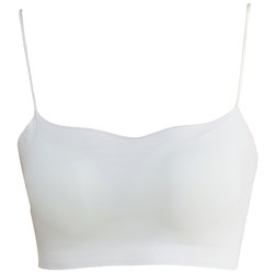 Beautiful back bra for women with small breasts gathered summer thin tube top all-in-one vest style invisible seamless spaghetti strap bra