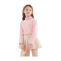Girls bottoming shirts spring and autumn clothing childrens long-sleeved T-shirts new big childrens white tops half turtlenecks foreign style childrens clothing