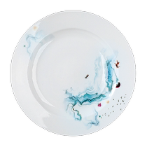 Jingdezhen Ceramics Chinese-style blue and white porcelain 8-inch plate tableware set household simple soup plate dinner plate combination