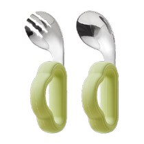 LOCK&LOCK food supplement spoon and fork stainless steel baby learning to eat training spoon independent eating spoon tableware set