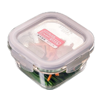 Lock&Lock complementary food box baby heat-resistant glass crisper square 300ml baby food sealed lunch box