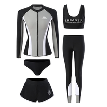 Parent-child style long-sleeved sunscreen quick-drying swimsuit wetsuit split large size snorkeling mother-in-law swimsuit for men and women